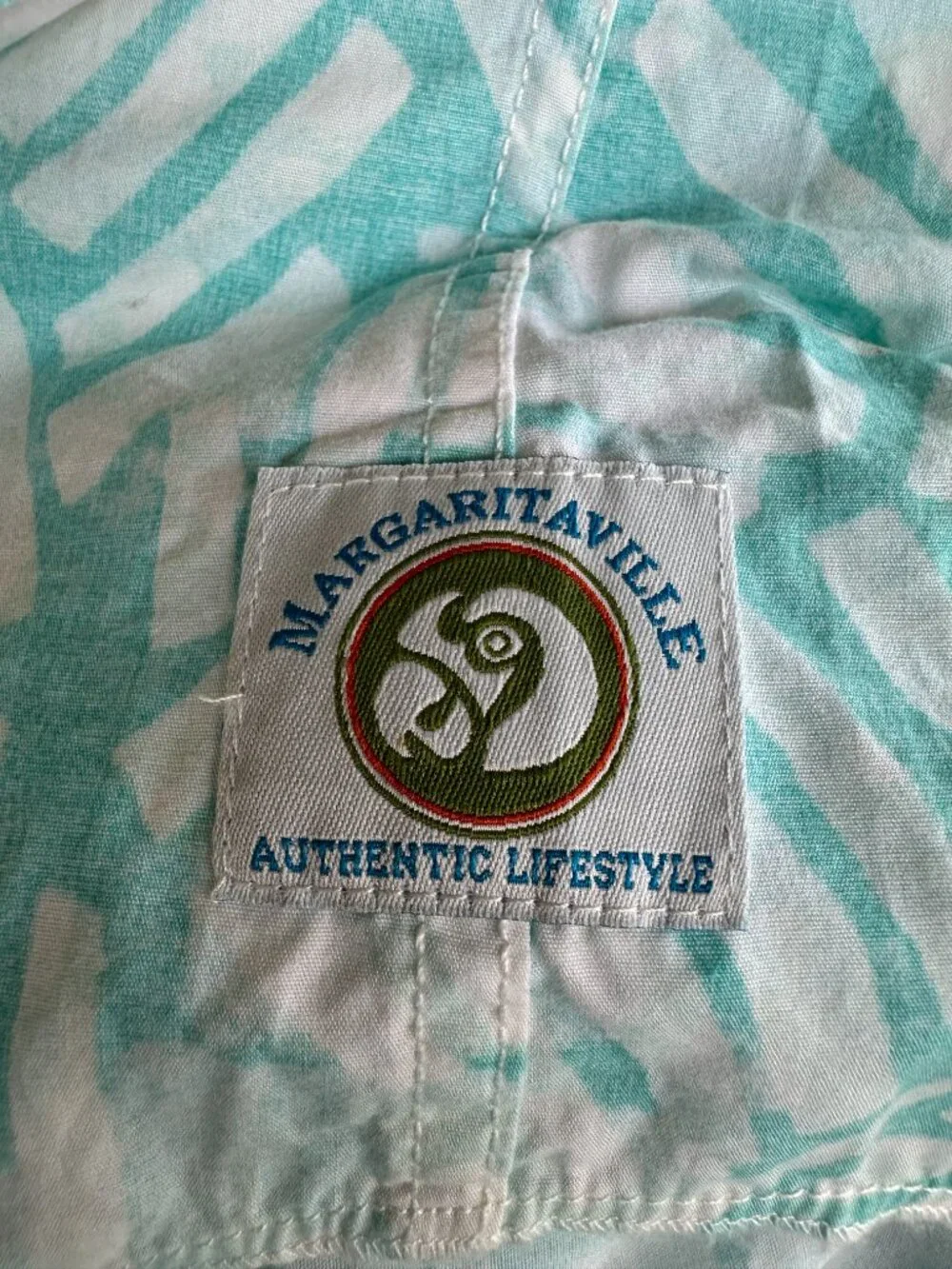 Margaritaville Men's Blue White Floral Pattern Hawaiian Shirt XL Cotton